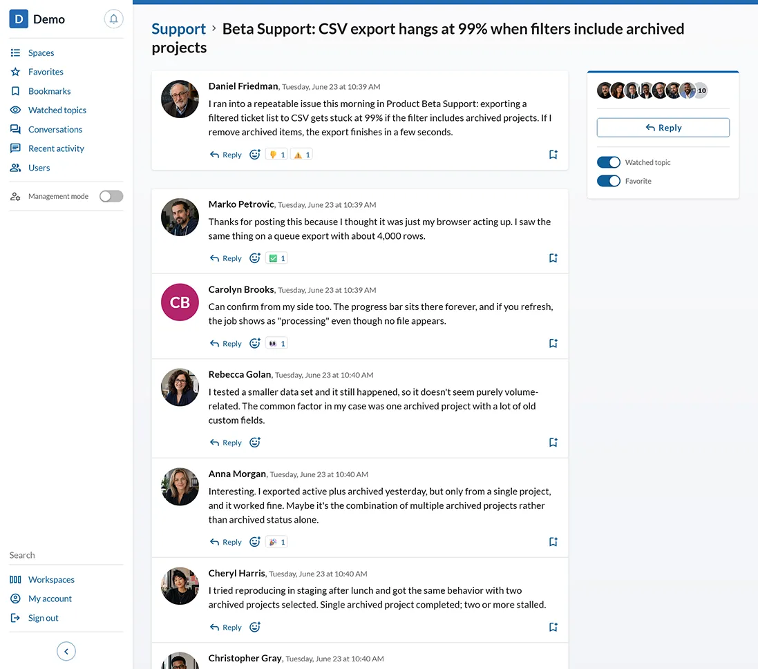 Topic view